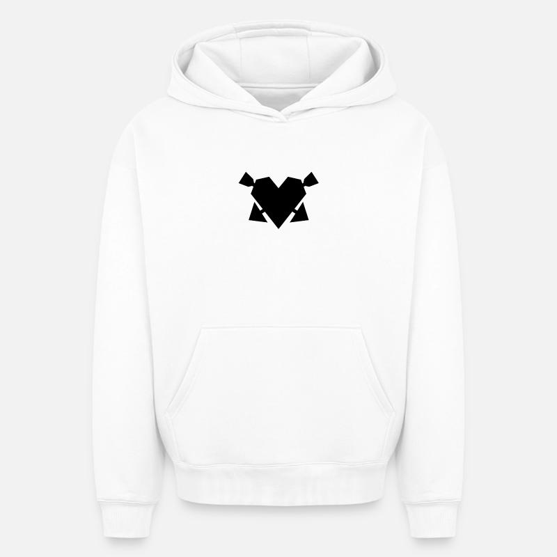 Cœur avec flèches - Sweat à capuche unisexe oversize épais SPREAD - blanc