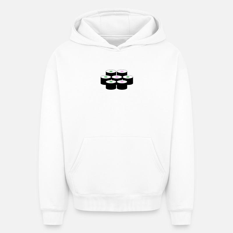 Motif de sushi - Sweat à capuche unisexe oversize épais SPREAD - blanc
