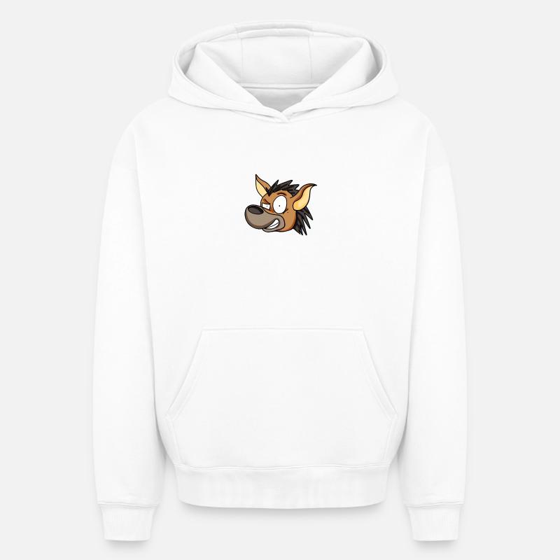 Hyène - Sweat à capuche unisexe oversize épais SPREAD - blanc