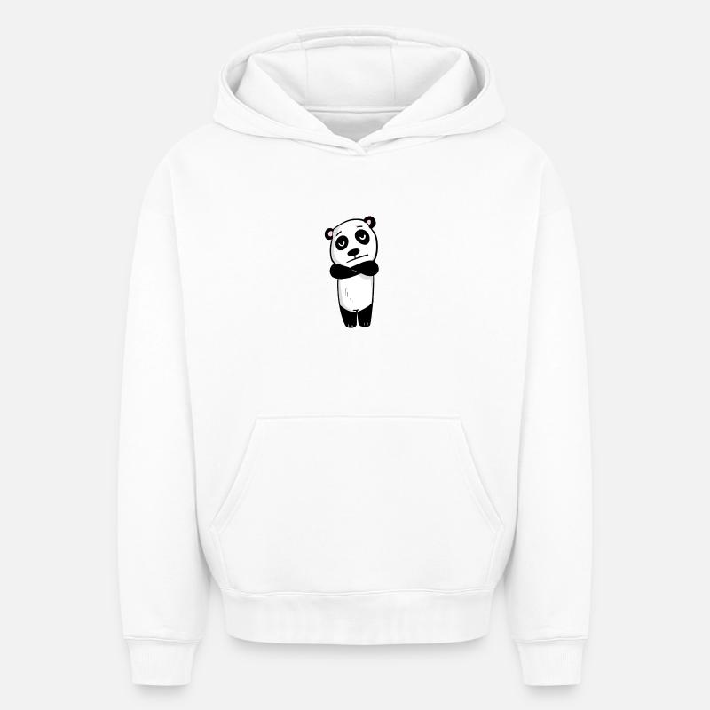 Panda est agacé - Sweat à capuche unisexe oversize épais SPREAD - blanc