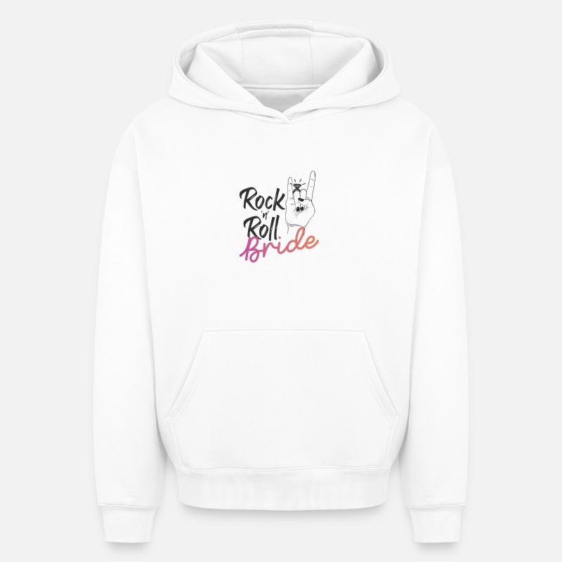 Mariée Rock 'n' Roll - Sweat à capuche unisexe oversize épais SPREAD - blanc