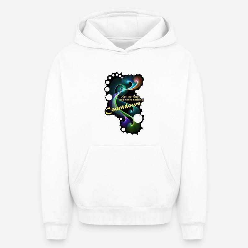 Countdown Smiling timer - Oversized Heavyweight Unisex Hoodie - Weiß