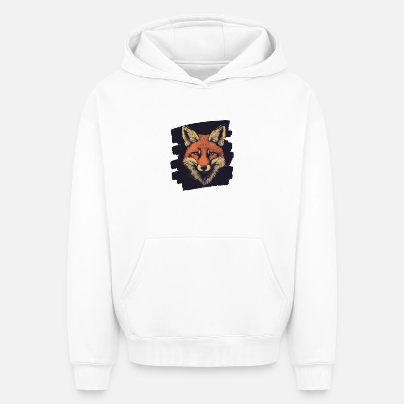 Renard - Sweat à capuche unisexe oversize épais SPREAD - blanc