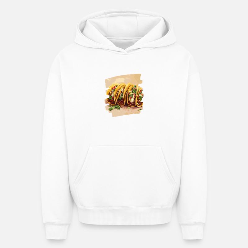 Taco - Sweat à capuche unisexe oversize épais SPREAD - blanc