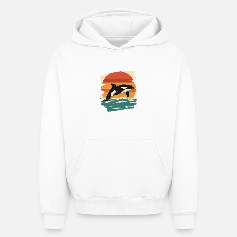 Orque - Sweat à capuche unisexe oversize épais SPREAD - blanc