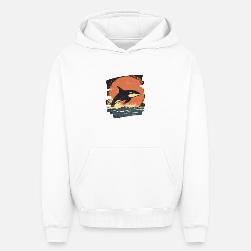 Orque - Sweat à capuche unisexe oversize épais SPREAD - blanc