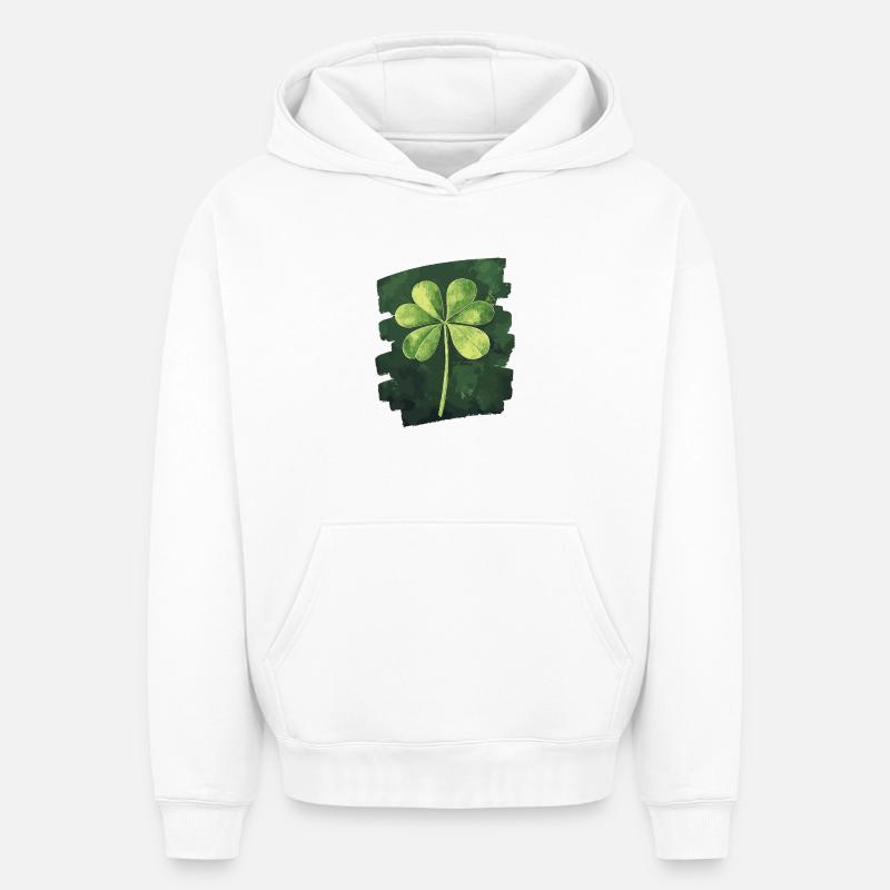 Trèfle de la Saint-Patrick - Sweat à capuche unisexe oversize épais SPREAD - blanc