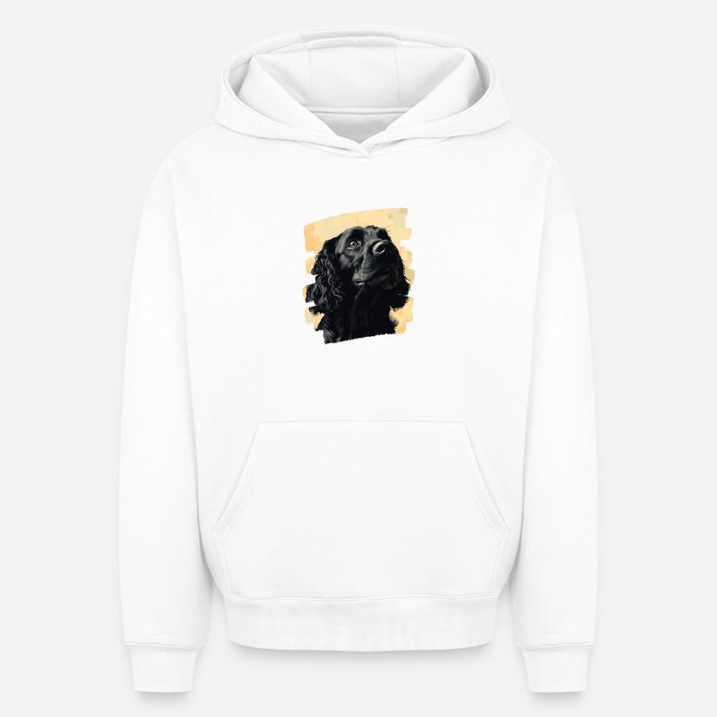 Cocker Spaniel - Sweat à capuche unisexe oversize épais SPREAD - blanc