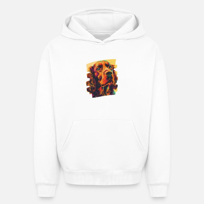 Cocker Spaniel - Oversized Heavyweight Unisex Hoodie - Weiß