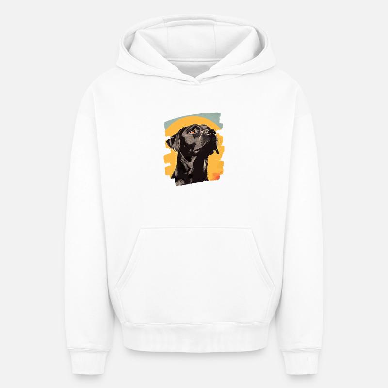 Labrador - Sweat à capuche unisexe oversize épais SPREAD - blanc