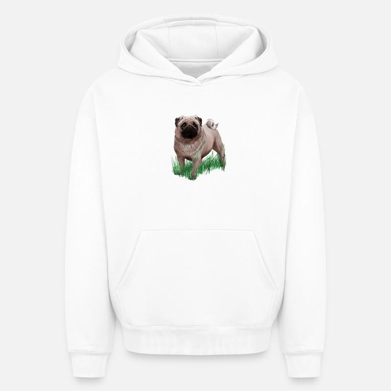 Carlin - Sweat à capuche unisexe oversize épais SPREAD - blanc