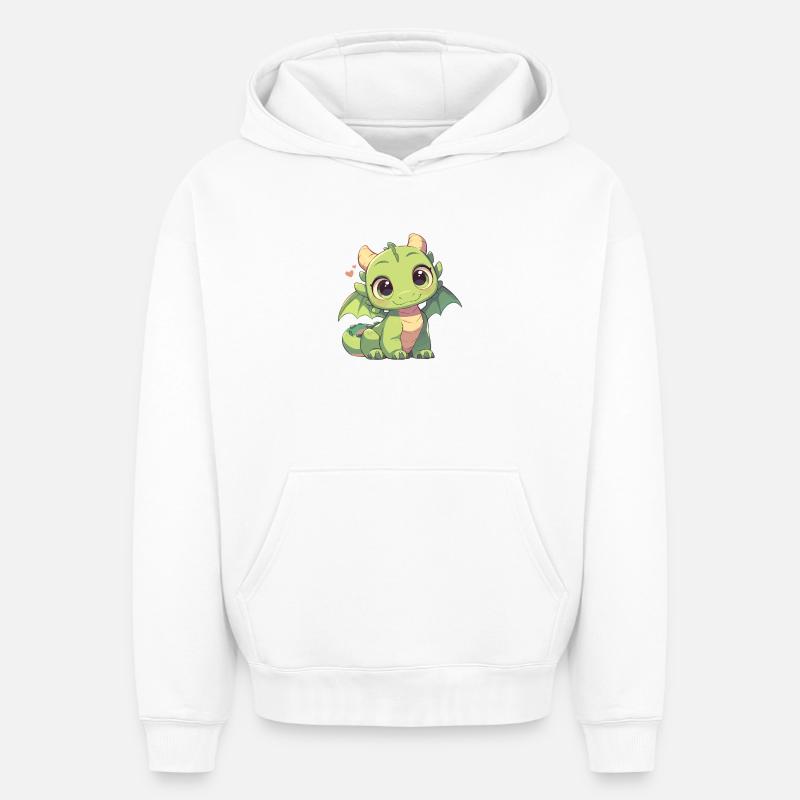 Dragon Dragon - Sweat à capuche unisexe oversize épais SPREAD - blanc