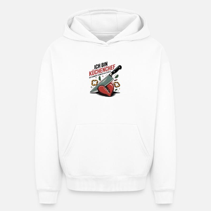 Chef - Sweat à capuche unisexe oversize épais SPREAD - blanc