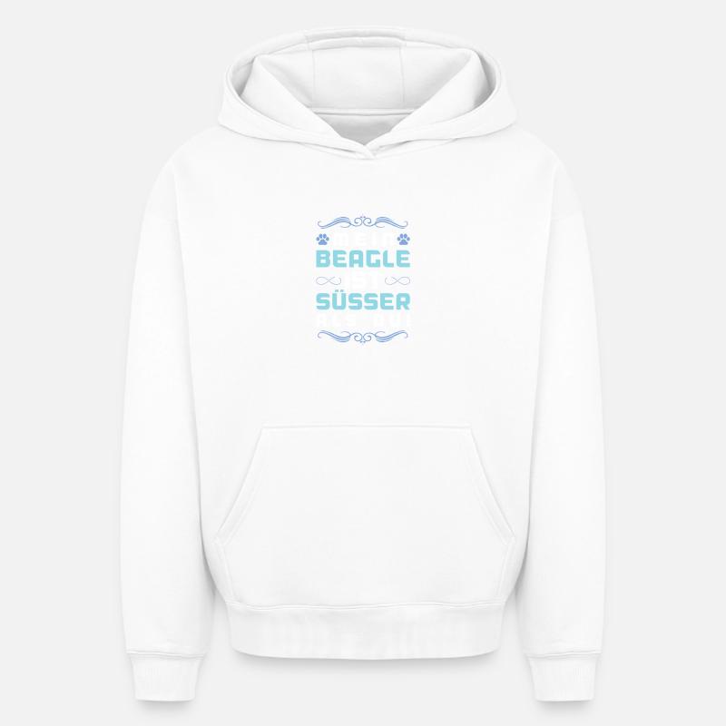 Dicton de chien beagle - Sweat à capuche unisexe oversize épais SPREAD - blanc