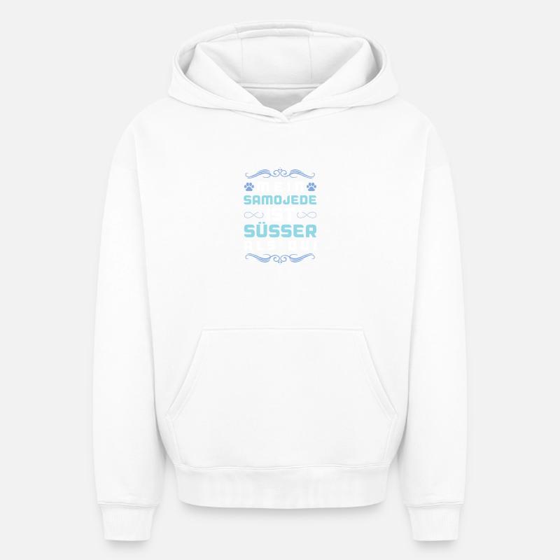 Dicton de chien Samoyède - Sweat à capuche unisexe oversize épais SPREAD - blanc