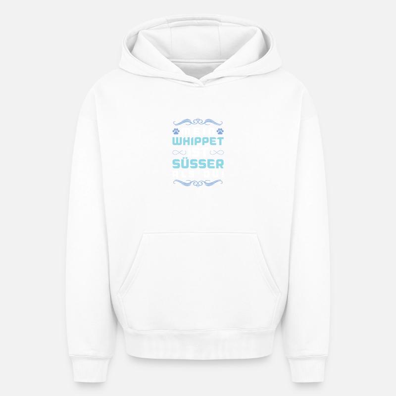 Dicton de chien whippet - Sweat à capuche unisexe oversize épais SPREAD - blanc