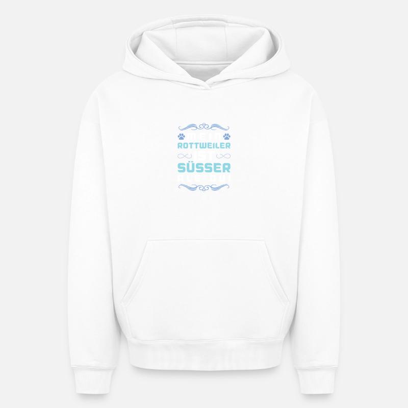 Dicton de chien Rottweiler - Sweat à capuche unisexe oversize épais SPREAD - blanc
