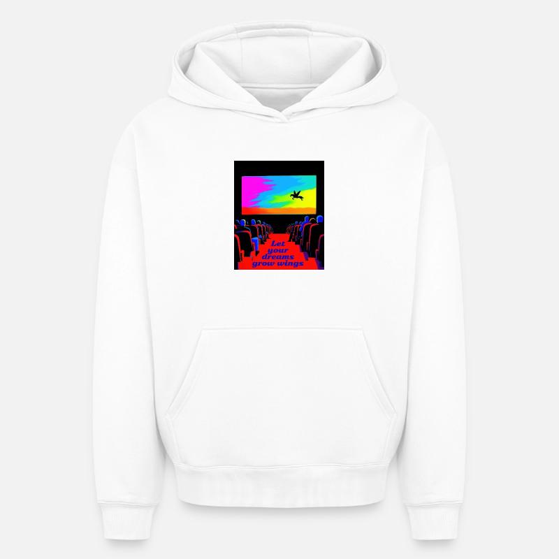 Visions de rêve - Sweat à capuche unisexe oversize épais SPREAD - blanc