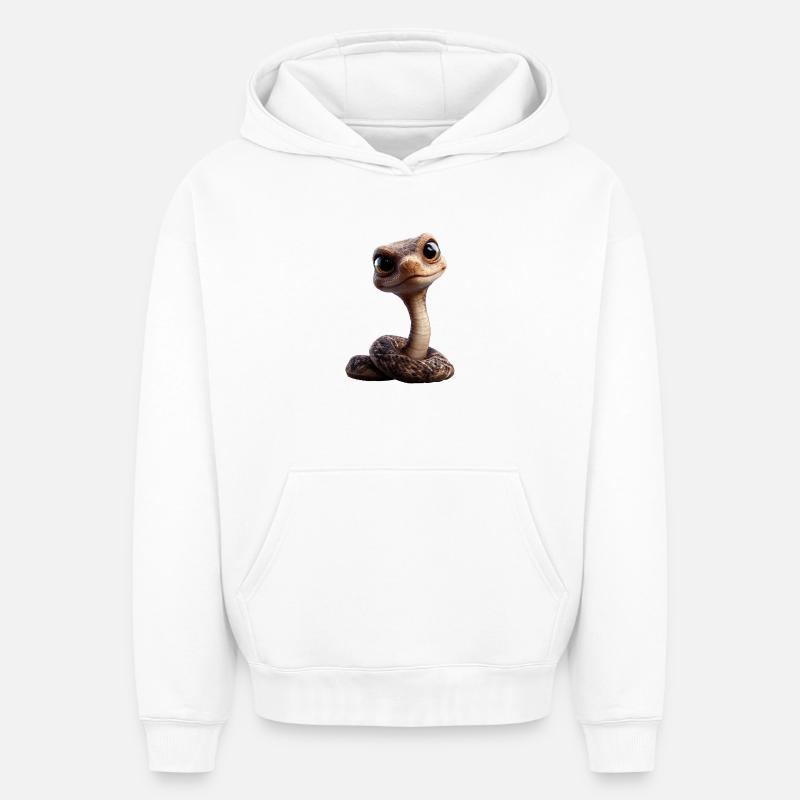 Schlange Python Kobra Klapperschlange Schlangen - Oversized Heavyweight Unisex Hoodie - Weiß