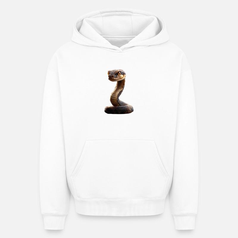 Schlange Python Kobra Klapperschlange Schlangen - Oversized Heavyweight Unisex Hoodie - Weiß