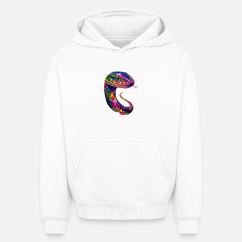 snake, python, cobra, rattlesnake, snakes - Oversized Heavyweight Unisex Hoodie - white