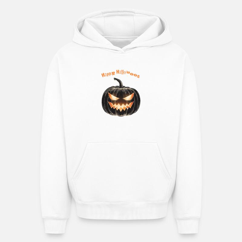 Joyeux halloween - Sweat à capuche unisexe oversize épais SPREAD - blanc