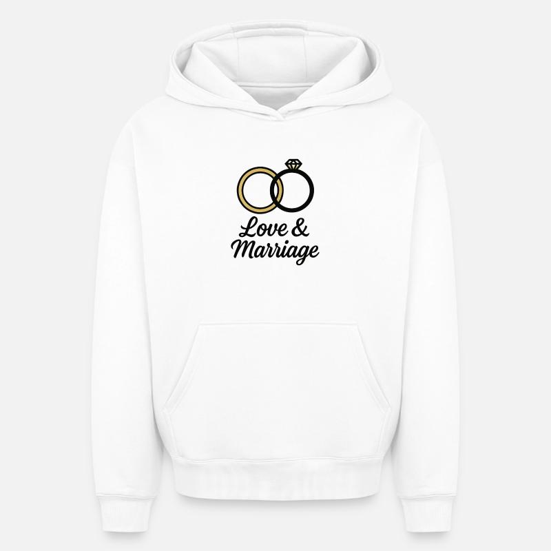 Liebe & Ehe Trauringe - Liebe & Ehe - Oversized Heavyweight Unisex Hoodie - Weiß