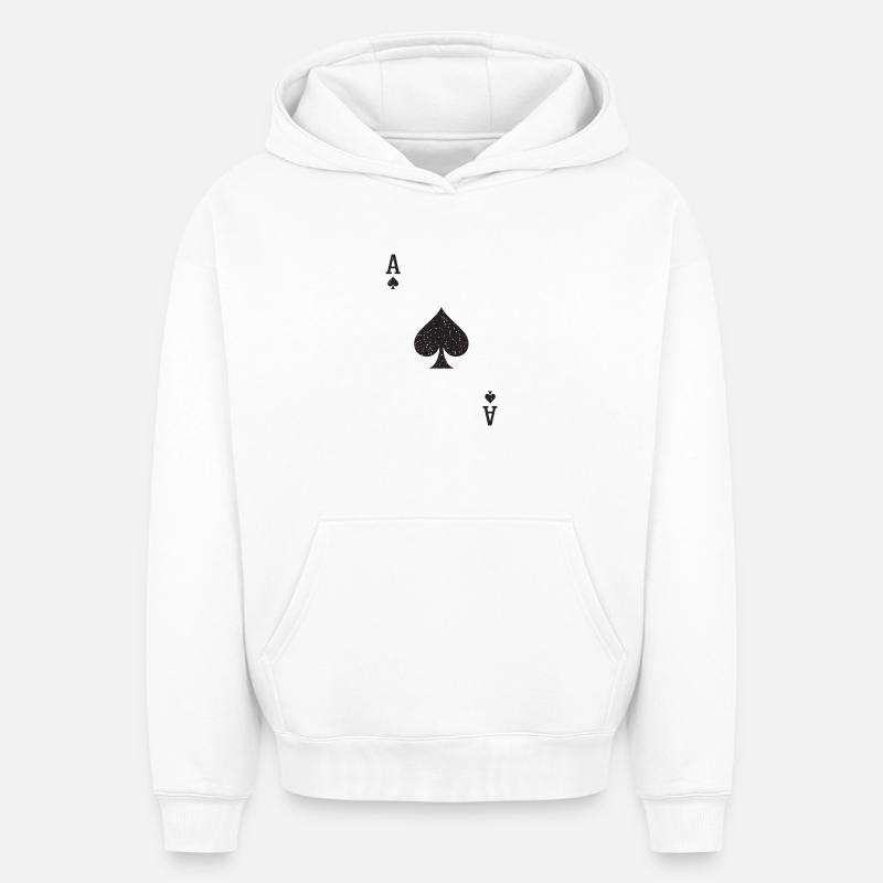 As de pique Impression minimale - Sweat à capuche unisexe oversize épais SPREAD - blanc