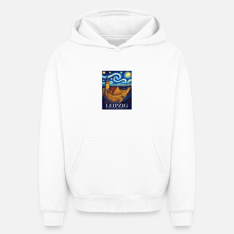 Leipzig - Sweat à capuche unisexe oversize épais SPREAD - blanc