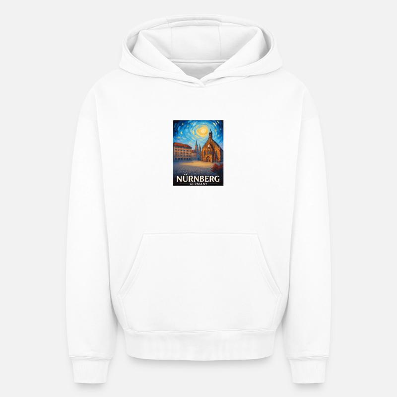 Nuremberg - Sweat à capuche unisexe oversize épais SPREAD - blanc