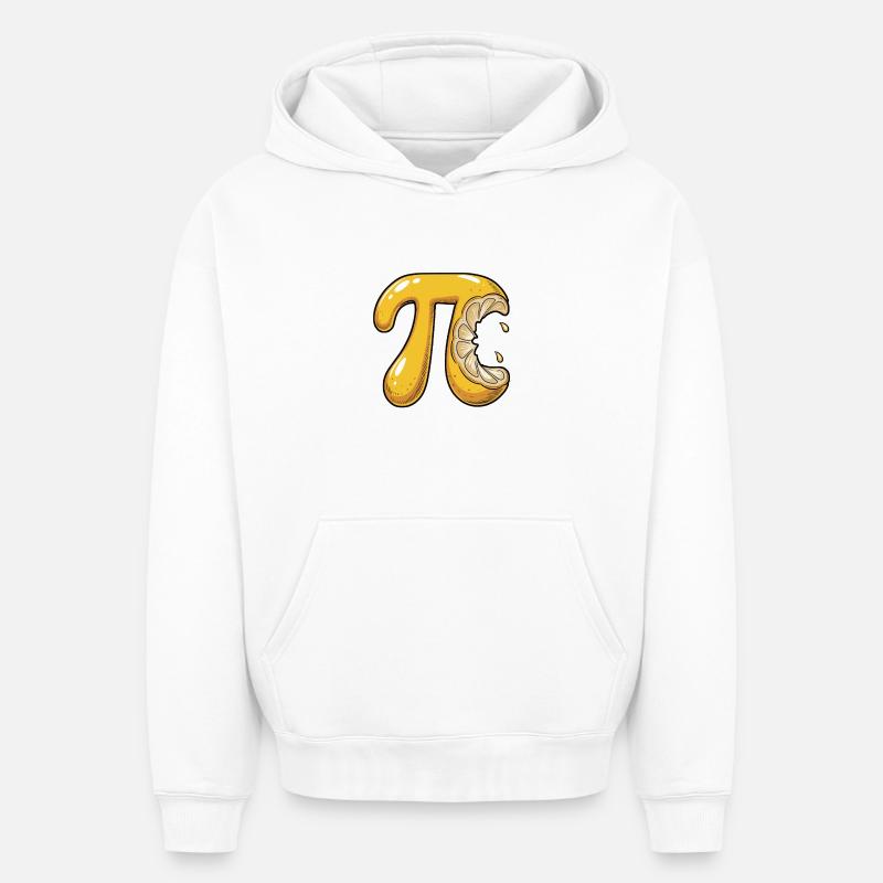 Lemon Pi Math - Sweat à capuche unisexe oversize épais SPREAD - blanc