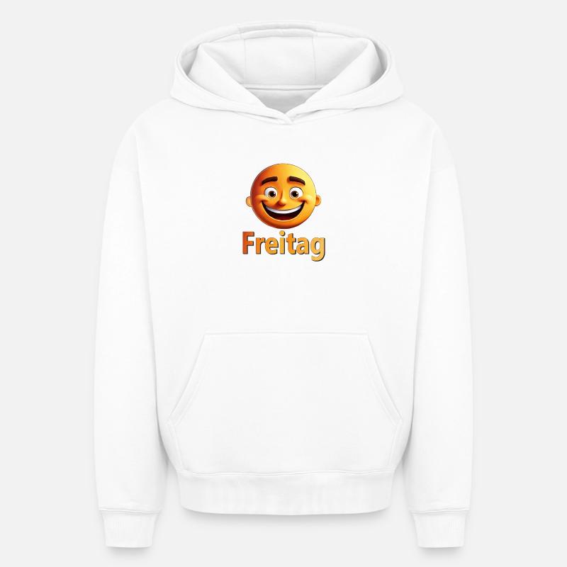 Vendredi - Sweat à capuche unisexe oversize épais SPREAD - blanc
