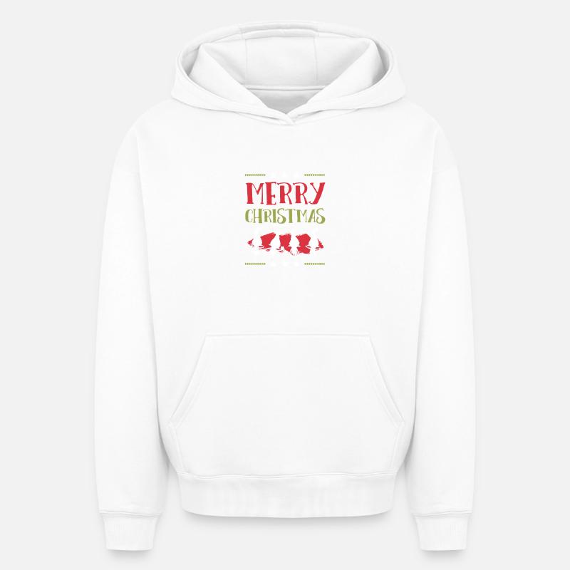 Joyeux Noël - Sweat à capuche unisexe oversize épais SPREAD - blanc