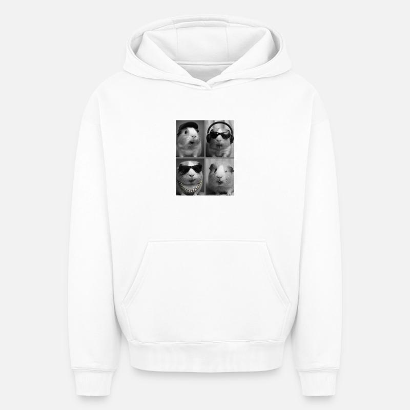 cobaye - Sweat à capuche unisexe oversize épais SPREAD - blanc