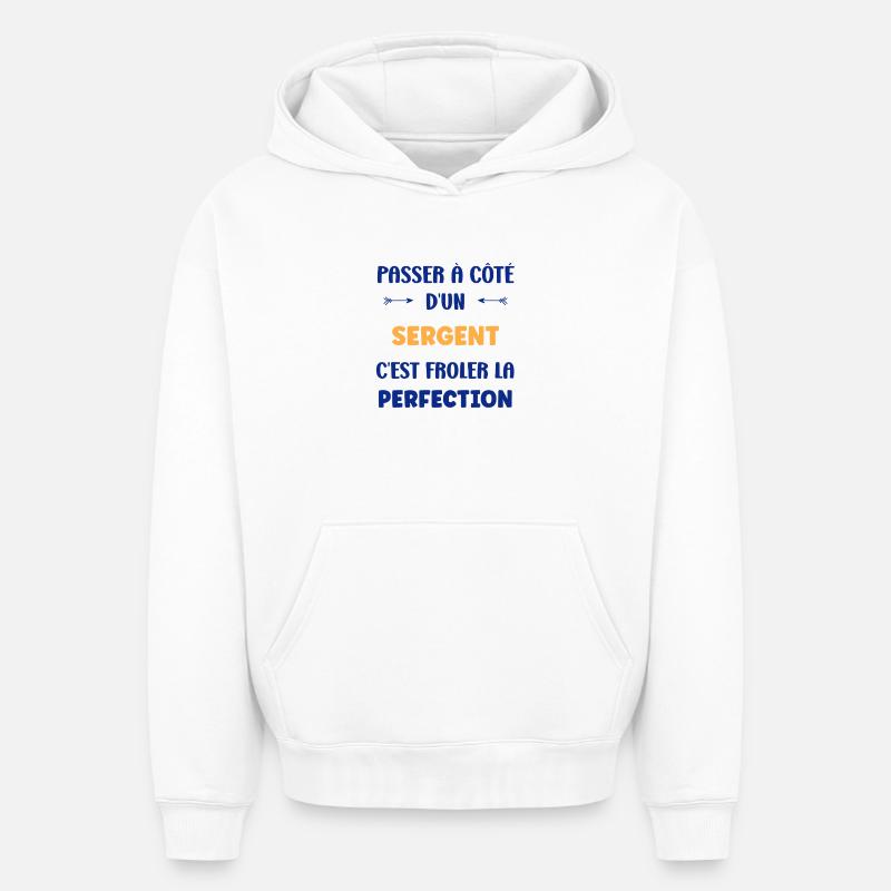 sergent - Sweat à capuche unisexe oversize épais SPREAD - blanc