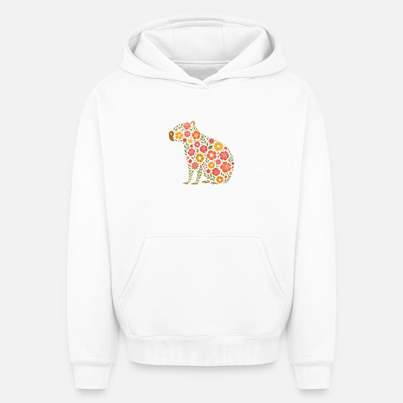 Capybara - Sweat à capuche unisexe oversize épais SPREAD - blanc