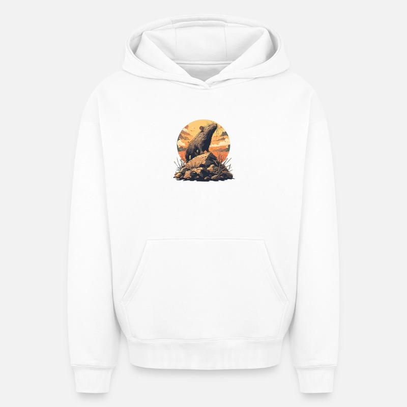 Rat Rat - Sweat à capuche unisexe oversize épais SPREAD - blanc