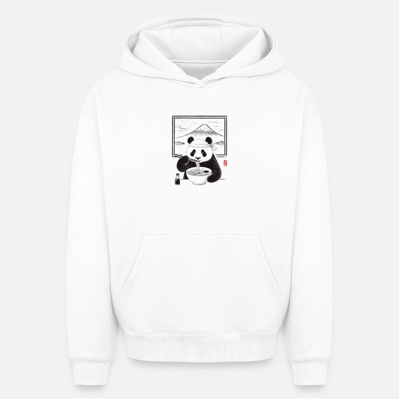 Ramen Panda - Sweat à capuche unisexe oversize épais SPREAD - blanc