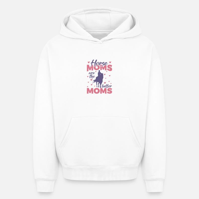 Mère cheval - Sweat à capuche unisexe oversize épais SPREAD - blanc