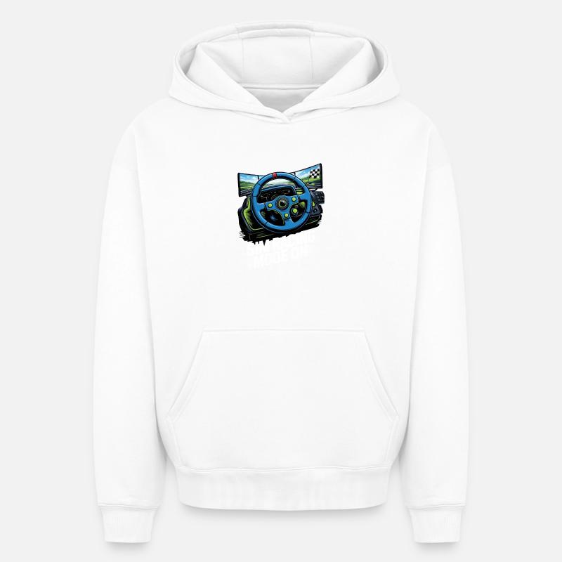 Mod de simulation de course - Sweat à capuche unisexe oversize épais SPREAD - blanc