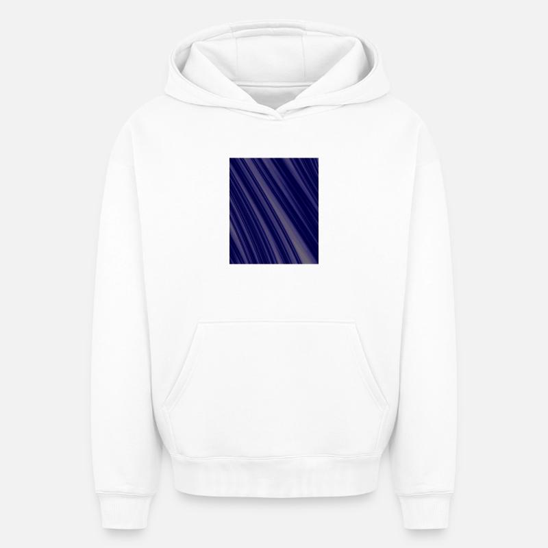 Structures diagonales de la Marine - Sweat à capuche unisexe oversize épais SPREAD - blanc