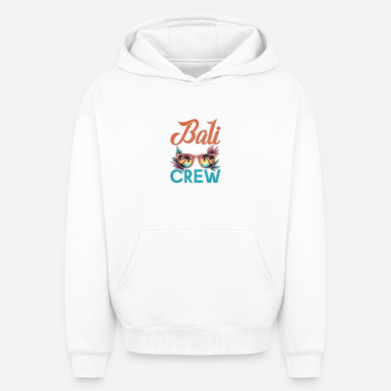 Équipage de Bali - Sweat à capuche unisexe oversize épais SPREAD - blanc
