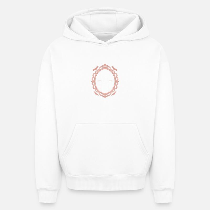 Esthétique pâle : Délicate dentelle pastel - Sweat à capuche unisexe oversize épais SPREAD - blanc