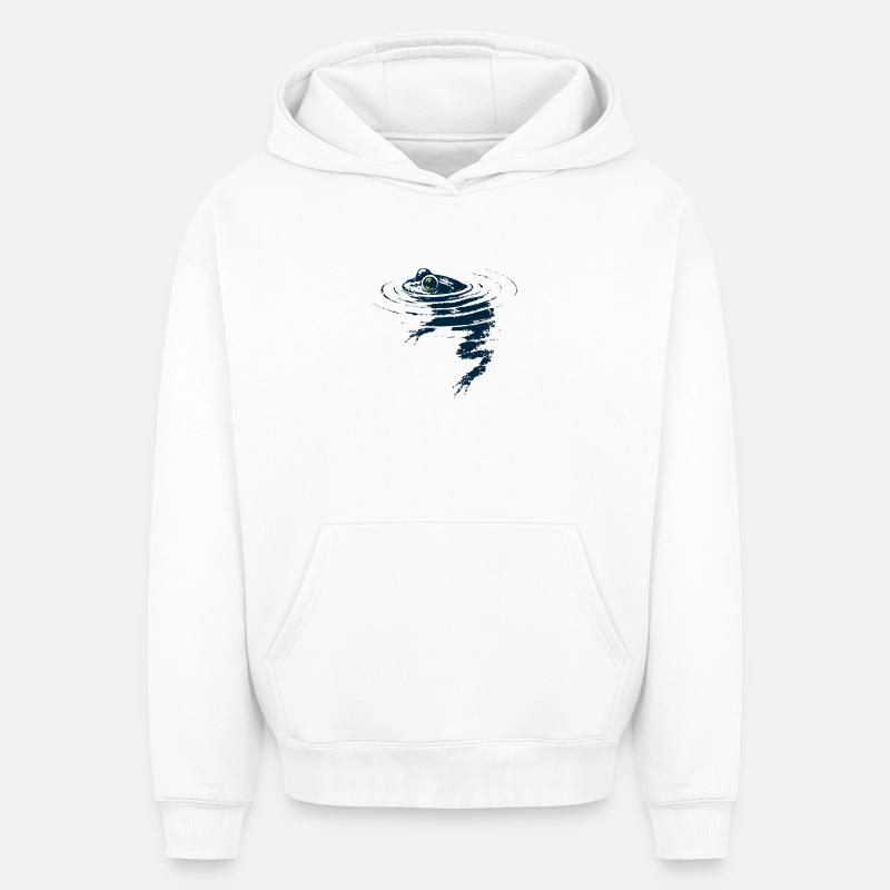 Chill frog - Sweat à capuche unisexe oversize épais SPREAD - blanc