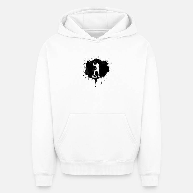 Archer - Sweat à capuche unisexe oversize épais SPREAD - blanc