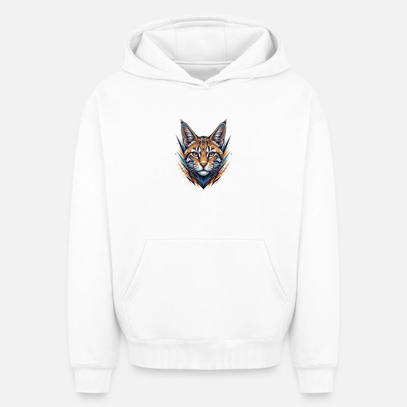 Wildcat dans le style néon - Sweat à capuche unisexe oversize épais SPREAD - blanc