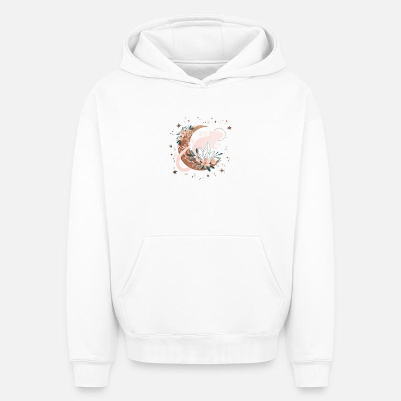 Rat Lunaire Céleste - Sweat à capuche unisexe oversize épais SPREAD - blanc