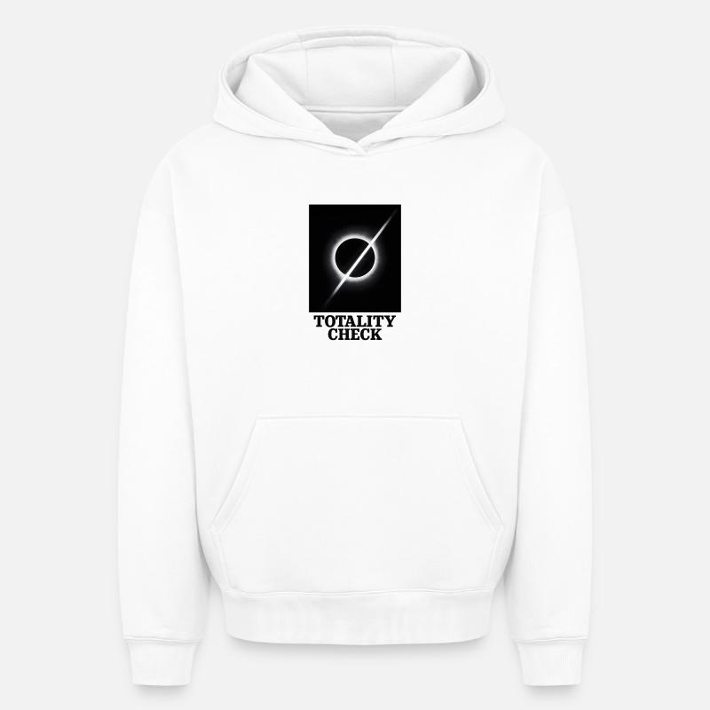 Totality checked | Eclipse - Oversized Heavyweight Unisex Hoodie - white