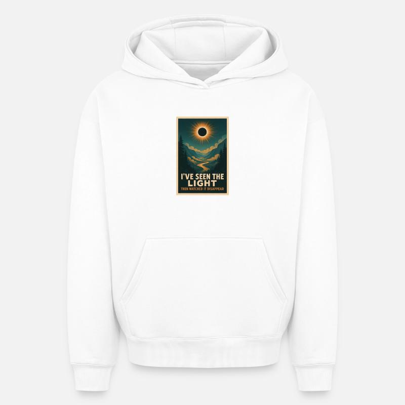 Licht verschwindet | Eclipse - Oversized Heavyweight Unisex Hoodie - Weiß