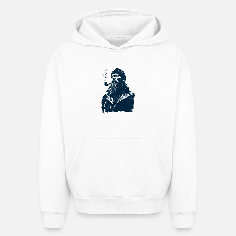 Marin - Sweat à capuche unisexe oversize épais SPREAD - blanc